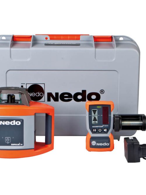 Nedo SIRIUS1 H incl. laser receiver ACCEPTOR² fully automatic horizontal rotating laser with Easy Control one-button operation for especially easy handling
